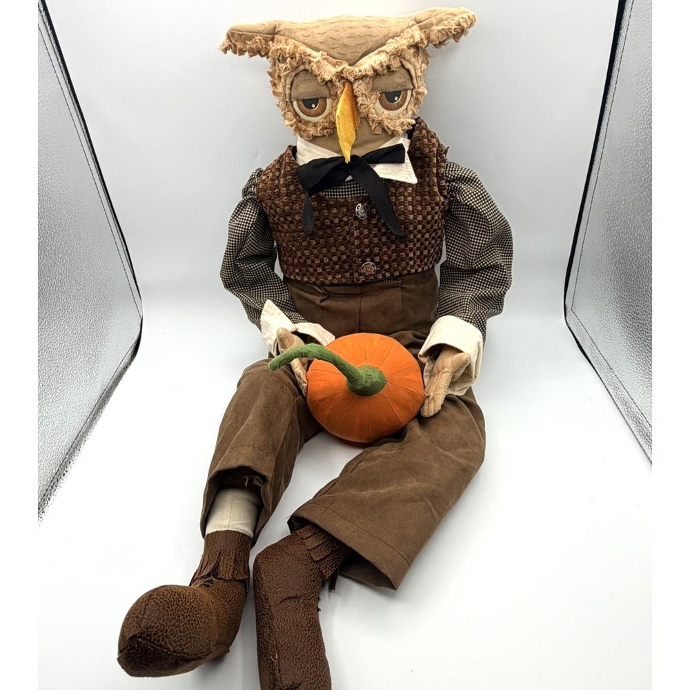 Tobias Owl Pumpkin Joe Spencer Gathered Traditions Figurine 31" PRE-OWNED